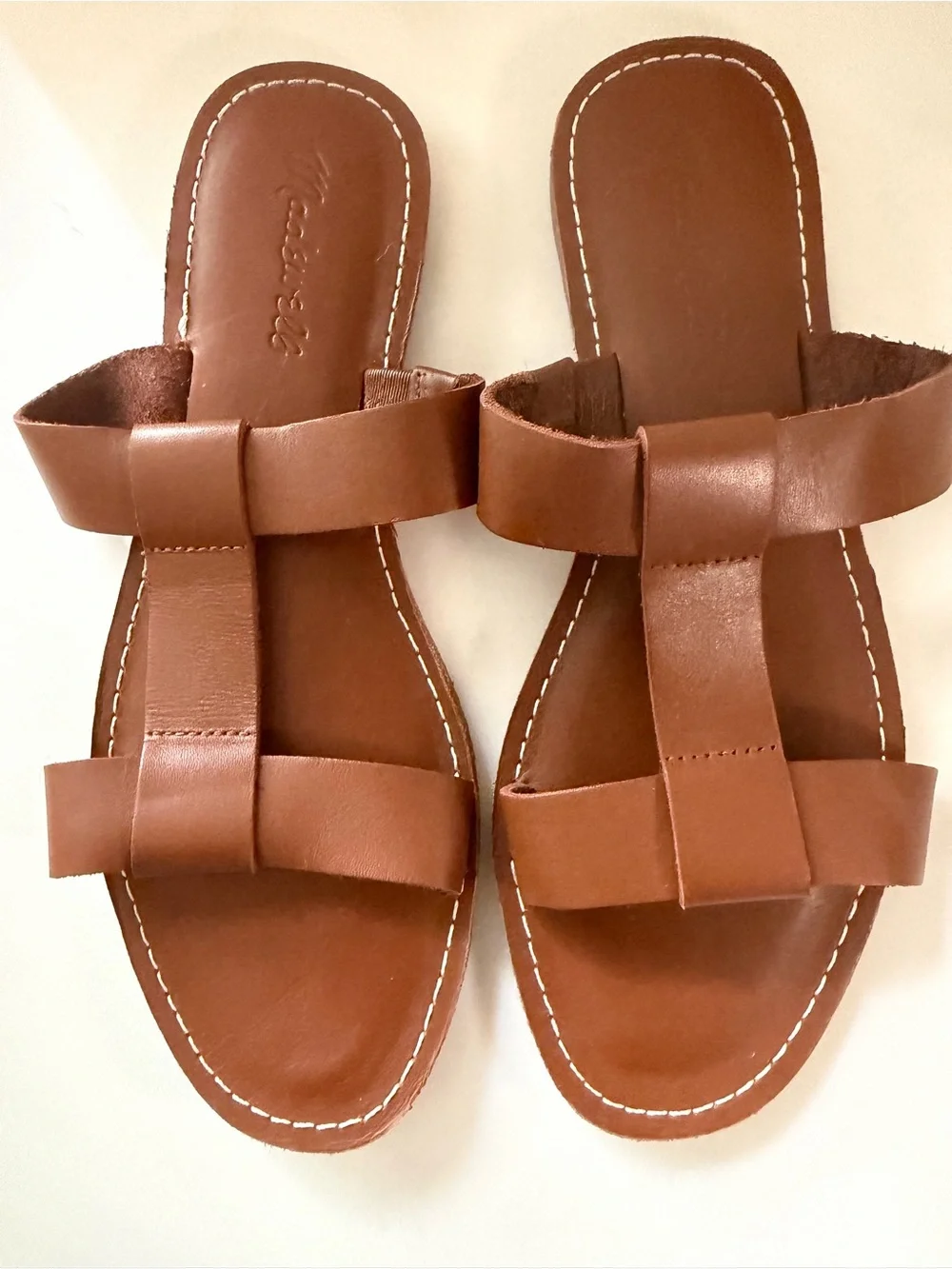 Madewell  Boardwalk T-Strap Slide Sandal Size 8